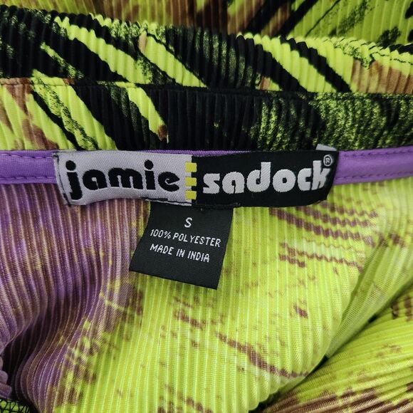 Jamie Sadock Women’s Top Size Small Neon Crinkle Abstract Bold Golf Athletic EUC - Picture 4 of 9